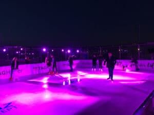 Montparn an ice rink with a view on Paris at the Montparnasse Tower Panoramic Observatory